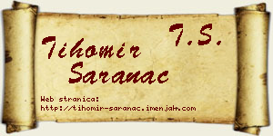 Tihomir Šaranac vizit kartica